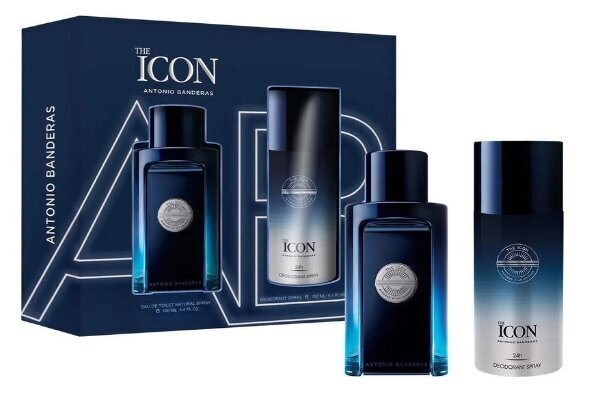 Kinkekomplekt Antonio Banderas Masculino The Icon meestele: parfüümvesi EDT, 100 ml + deodorant, 150 ml цена и информация | Parfüümid meestele | hansapost.ee