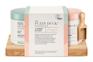 Kosmeetikakomplekt Baylis & Harding The Fuzzy Duck Cotswold Spa A Moment of Calm: vannikristallid, 400 g + kehavõi, 400g + puukulp hind ja info | Kehakreemid, kehaõlid ja losjoonid | hansapost.ee