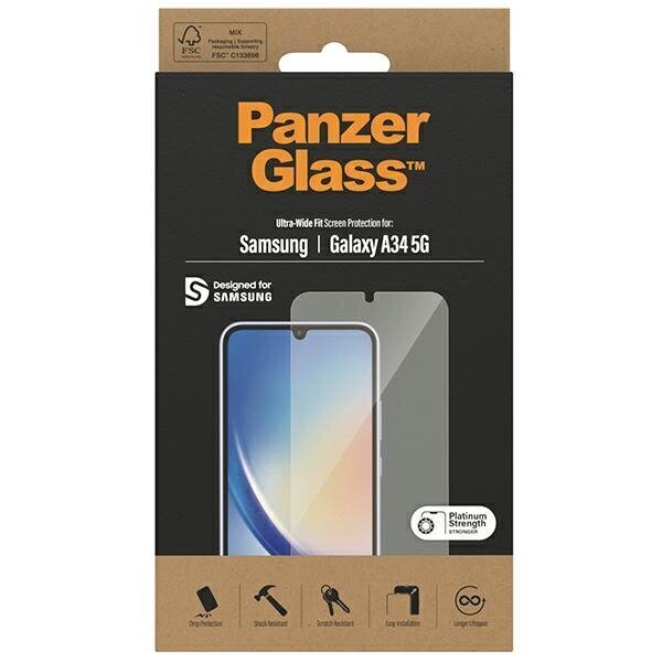 PanzerGlass Ultra-Wide Fit Samsung A34 5G цена и информация | Ekraani kaitseklaasid ja kaitsekiled | hansapost.ee