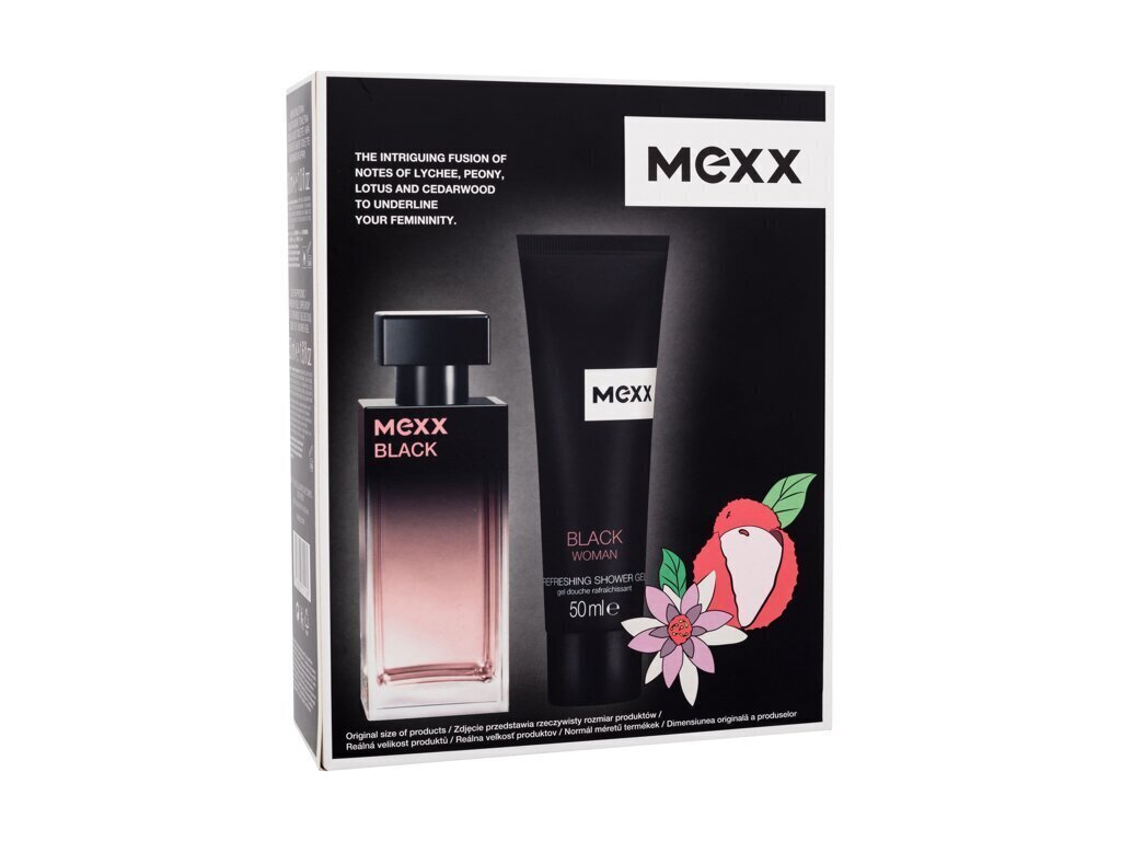 Kinkekomplekt Mexx Black naistele: tualettvesi EDT, 30 ml + dušigeel, 50 ml цена и информация | Parfüümid naistele | hansapost.ee
