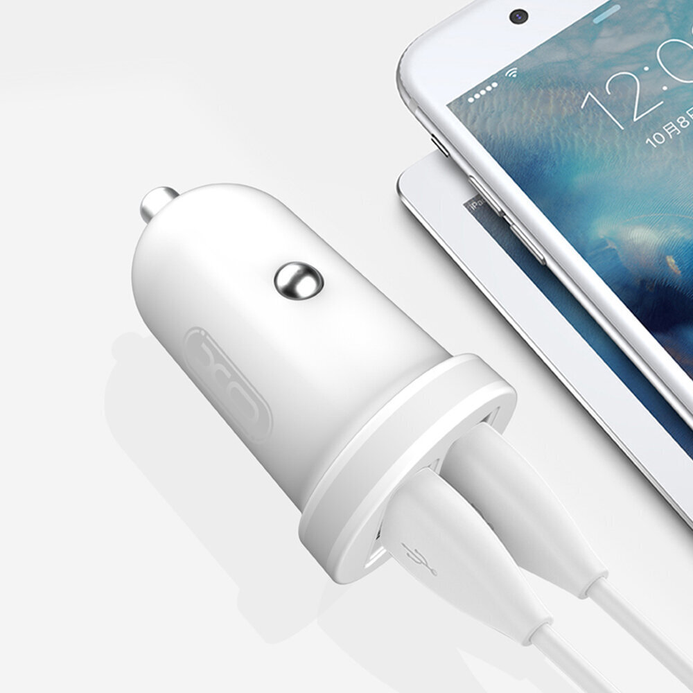 Автомобильное зарядное устройство XO TZ08 car charger 2x USB 2,1A white +  USB-C cable цена | hansapost.ee