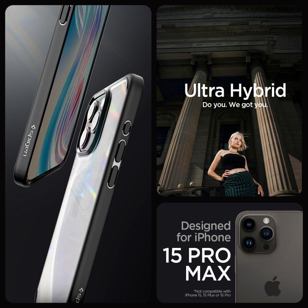 Spigen Ultra Hybrid iPhone 15 Pro Max 6,7", matte black ACS06570 hind ja info | Telefonide kaitsekaaned ja -ümbrised | hansapost.ee