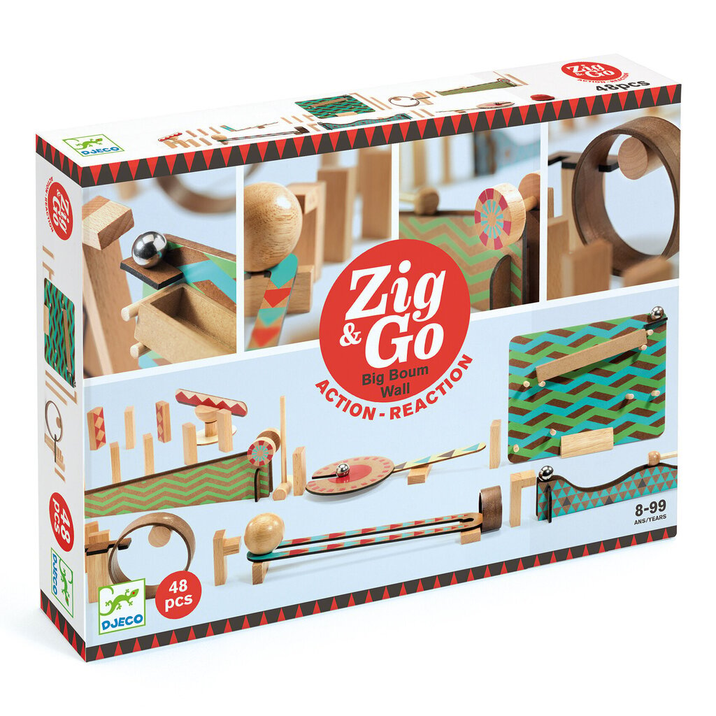 Ehitus - Zig & Go - 48 tk, Djeco, DJ05644 hind ja info | Klotsid ja konstruktorid | hansapost.ee