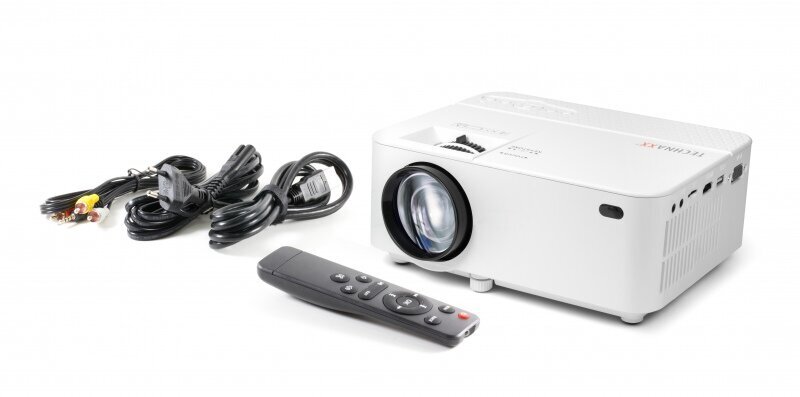 Projektor Technaxx Mini LED Beamer TX-113 FullHD 1080p mini projector with powerful 1800 lumens LED lamp and multimedia player Size n2W stereo speakers from 32 "to 176". Long lamp life 40,000 hours. Connection to computer / laptop, tablet, smartphone and  цена и информация | Projektorid | hansapost.ee