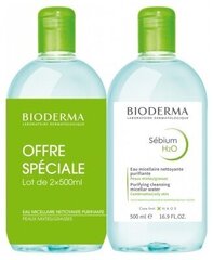 Мицеллярная вода Bioderma Sebium H2O, 2 х 500 мл цена и информация | Bioderma Для ухода за лицом | hansapost.ee