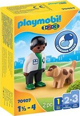 70407 PLAYMOBIL® 1.2.3 Veterinaararst kutsikaga цена и информация | Конструкторы и кубики | hansapost.ee