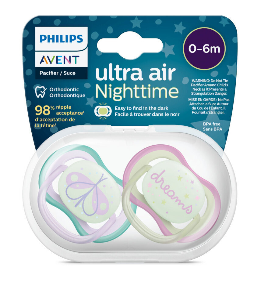 Lutid Philips Avent Ultra Air Nighttime, 0-6 kuud, 2 tk hind ja info |  Lutid | hansapost.ee