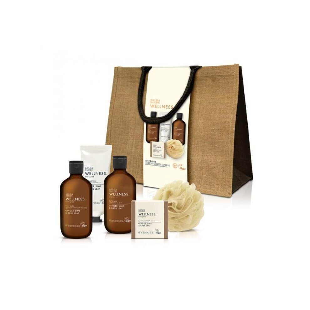 Kosmeetikakomplekt Baylis & Harding Wellness Luxury: vannipiim, 300 ml + kehapesuvahend, 300 ml + ihupiim, 130 ml + seep, 150 g + käsn price and information | Kehakreemid, kehaõlid ja losjoonid | hansapost.ee