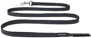 Поводок для дрессировки без ручки Amiplay Rubber, черный, разные размеры. цена и информация | Поводки для собак | hansapost.ee