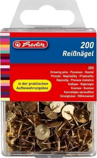 Metallist knopkad Herlitz, 200 tk. hind ja info | Kirjatarvikud | hansapost.ee