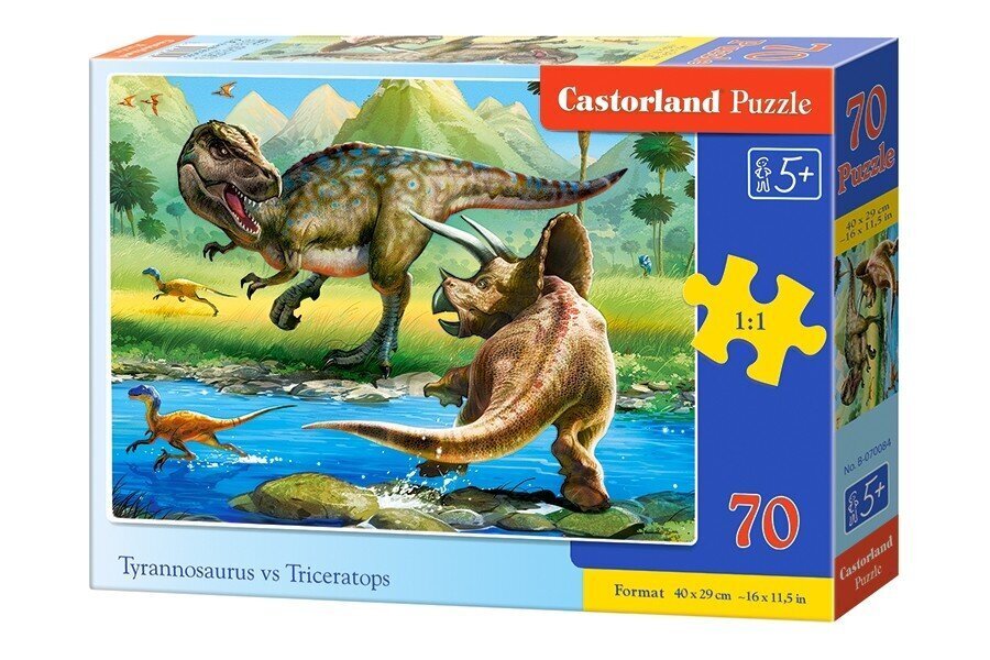 Pusle 70 Tyrannosaurus vs Triceratops 070084 hind ja info | Pusled lastele ja täiskasvanutele | hansapost.ee