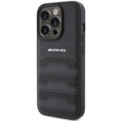AMG AMHCP15LGSEBK iPhone 15 Pro 6.1" czarny|black hardcase Leather Debossed Lines цена и информация | Чехлы для телефонов | hansapost.ee