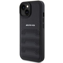 AMG AMHCP15SGSEBK iPhone 15 6,1" czarny|black hardcase Leather Debossed Lines цена и информация | Чехлы для телефонов | hansapost.ee