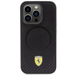 Ferrari FEHMP15LPTEK iPhone 15 Pro 6.1" czarny|black hardcase Carbon Metal Logo MagSafe цена и информация | Чехлы для телефонов | hansapost.ee