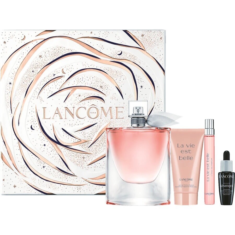 Komplekt Lancome La Vie Est Belle naistele: parfüümvesi Edp, 100ml + 10ml + ihupiim, 50ml + seerum, 10ml hind ja info | Parfüümid naistele | hansapost.ee