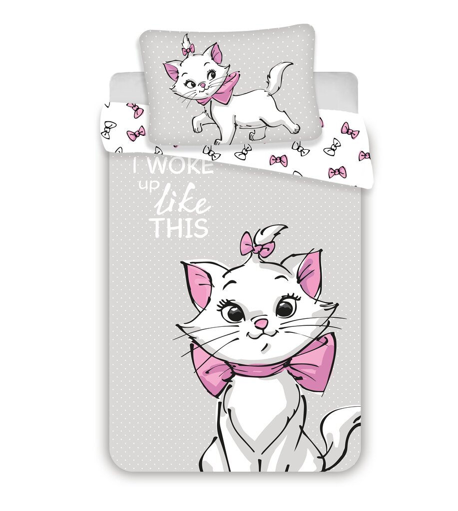 Laste voodipesukomplekt Marie Cat Grey, 100x135 cm, 2-osaline hind ja info | Laste voodipesu | hansapost.ee