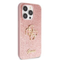 Guess PU Fixed Glitter 4G Metal Logo Case for iPhone 15 Pro Pink цена и информация | Чехлы для телефонов | hansapost.ee