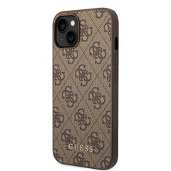 Guess GUHCP15MG4GFBR iPhone 15 Plus 6.7" brązowy|brown hard case 4G Metal Gold Logo цена и информация | Чехлы для телефонов | hansapost.ee