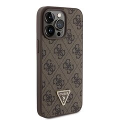 Guess PU 4G Strass Triangle Metal Logo Case for iPhone 15 Pro Max Brown цена и информация | CG Mobile Телефоны и аксессуары | hansapost.ee