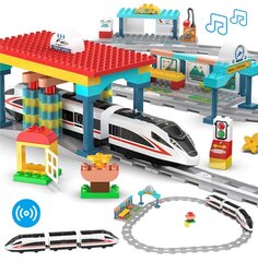 Konstruktor rongijaam „Cada“ koos helide ja tuledega, 108 osa. hind ja info | Klotsid ja konstruktorid | hansapost.ee