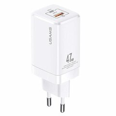 USAMS Ład. siec. T41 USB-C+USB GaN 47W PD+QC (only head) Fast Charging biały|white CC137TC02 (US-CC137) цена и информация | Зарядные устройства для телефонов | hansapost.ee