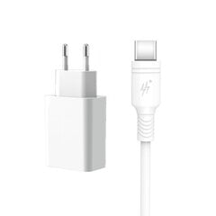 DCO U18 18W USB Pesapid Ladustusadapter + USB-C 1m Kaabel Samsung Xiaomi Huawei Oppo Valge (OEM) hind ja info | Laadijad mobiiltelefonidele | hansapost.ee