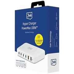 3MK Hyper Charger PowerMax 100W 4xUSB-C + 2xUSB-A stacja ładująca z ład. indukcyjną QC+PD цена и информация | Зарядные устройства для телефонов | hansapost.ee