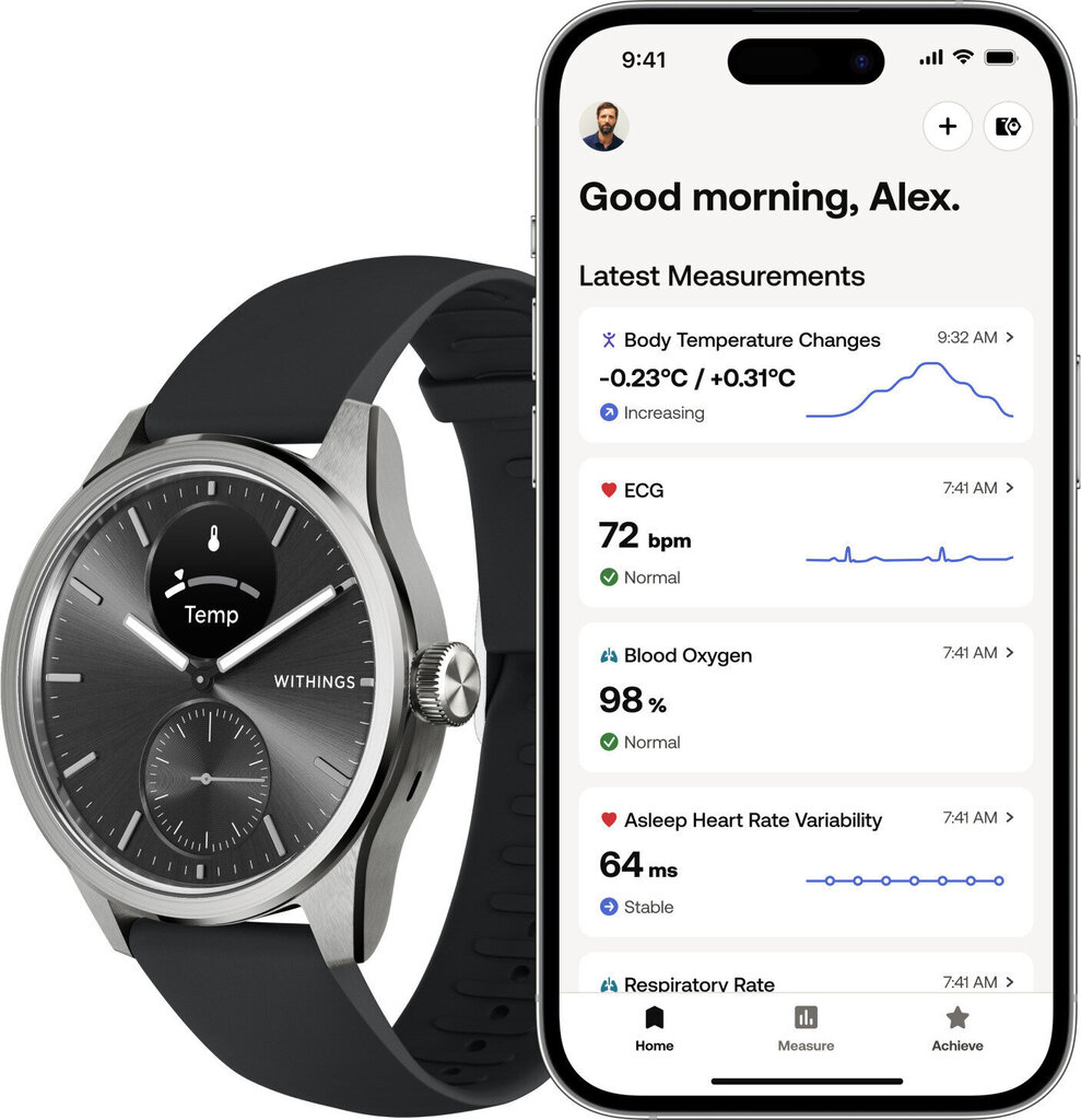 Withings Scanwatch 2 Black цена и информация | Nutikellad, laste nutikellad | hansapost.ee