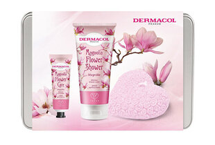 Набор для ухода за телом Dermacol Magnolia Flower Care I для женщин: гель для душа, 200 г + крем для рук, 30 мл + ароматическая свеча + косметичка цена и информация | Масла, гели для душа | hansapost.ee