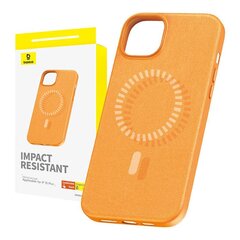 Magnetic Phone Case for iPhone 15 Plus Baseus Fauxther Series (Orange) цена и информация | Чехлы для телефонов | hansapost.ee