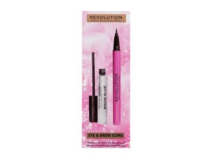 Набор Makeup Revolution Eye & Brow Icons Gift Set, 3 мл цена и информация | Тушь, средства для роста ресниц, тени для век, карандаши для глаз | hansapost.ee