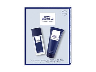 Komplekt meestele David Beckham Classic Blue deodorant, 75 ml + dušigeel, 200 ml цена и информация | Масла, гели для душа | hansapost.ee