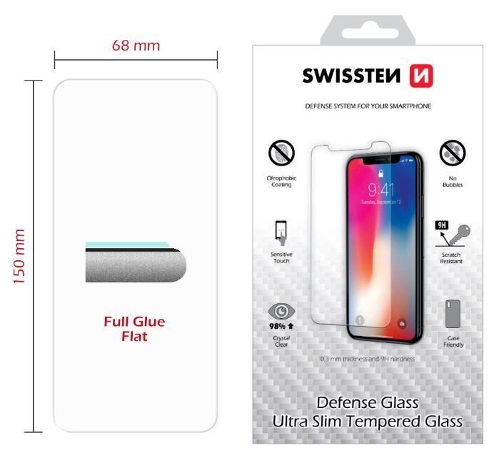 Swissten Ultra Slim Tempered Glass Premium 9H Screen Protector Xiaomi MI 9T цена и информация | Ekraani kaitseklaasid ja kaitsekiled | hansapost.ee