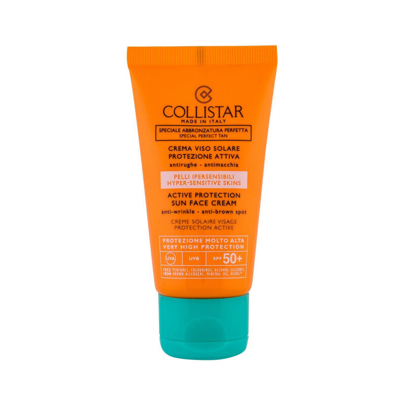 Kaitsev näokreem päikesepõletuse vastu Collistar Speciale Abbronzatura Perfetta SPF 50+, 50 ml цена и информация | Päikesekaitse ja päevitusjärgsed kreemid | hansapost.ee