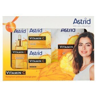 Kosmeetikakomplekt Astrid Vitamin C complete brightening anti-wrinkle care: päevakreem, 50 ml + öökreem, 50 ml + seerum, 30 ml + kangasmask цена и информация | Näokreemid | hansapost.ee