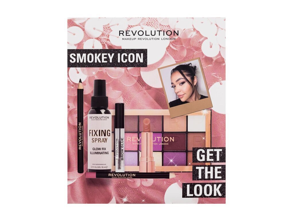 Komplekt Makeup Revolution Makeup Revolution Get The Look Gift Set Smokey Icon цена и информация | Lauvärvid, ripsmetušid ja silmapliiatsid | hansapost.ee