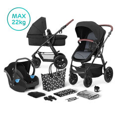 Универсальная коляска Kinderkraft 3in1 XMOOV, Черного цвета цена и информация | Коляски | hansapost.ee