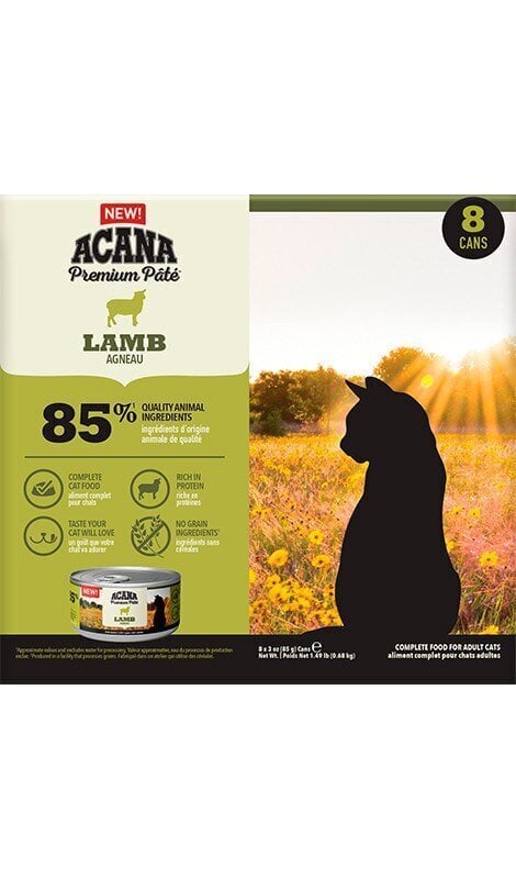 Acana Premium Pâté Lamb kassidele koos lambalihaga, 85g, 8 tk. цена и информация | Kassikonservid | hansapost.ee