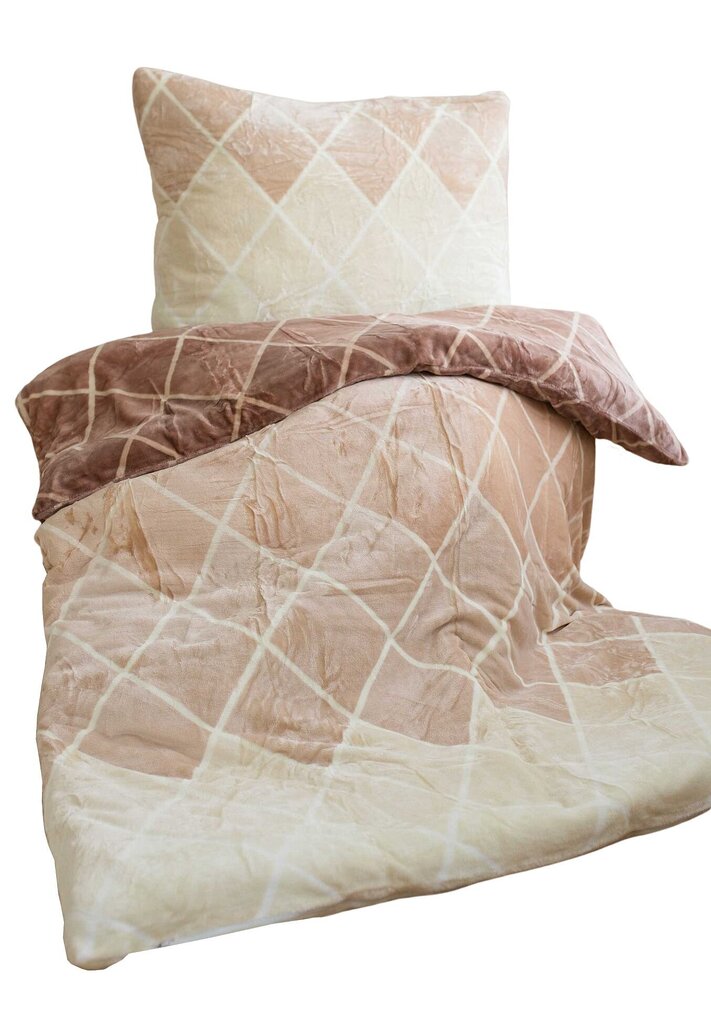 Jerry Fabrics voodipesukomplekt Beige Diamonds, 140x200, 2-osaline hind ja info | Voodipesu | hansapost.ee