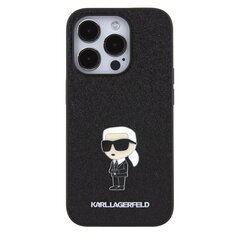 Karl Lagerfeld Fixed Glitter Metal Ikonik Case for iPhone 15 Pro Black цена и информация | Чехлы для телефонов | hansapost.ee