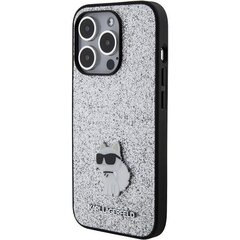 Karl Lagerfeld KLHCP15LGCNPSG iPhone 15 Pro 6.1" srebrny|silver hardcase Fixed Glitter Choupette Logo Metal Pin цена и информация | Чехлы для телефонов | hansapost.ee