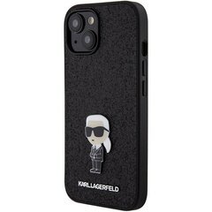 Karl Lagerfeld KLHCP15SGKNPSK iPhone 15 6.1" czarny|black hardcase Fixed Glitter Ikonik Logo Metal Pin цена и информация | Чехлы для телефонов | hansapost.ee