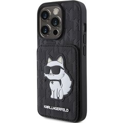 Karl Lagerfeld KLHCP15XSAKCNSCK iPhone 15 Pro Max 6.7" czarny|black hardcase Saffiano Cardslots and Stand Monogram Choupette цена и информация | Чехлы для телефонов | hansapost.ee