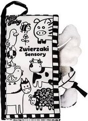 Тканевая книга Jollybaby Jungly Tails, чёрно - белая цена и информация | Игрушки для малышей | hansapost.ee