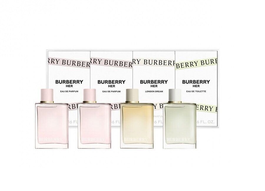 Parfüümikomplekt Burberry Her Travel Set naistele: parfüümvesi Burberry Her EDP, 2x5 ml + tualettvesi Burberry Her EDT, 5 ml + parfüümvesi Burberry Her London Dream EDP, 5 ml цена и информация | Parfüümid naistele | hansapost.ee