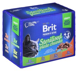 Brit Premium komplekt steriliseeritud kassidele, 12x100 g цена и информация | Консервы для кошек | hansapost.ee