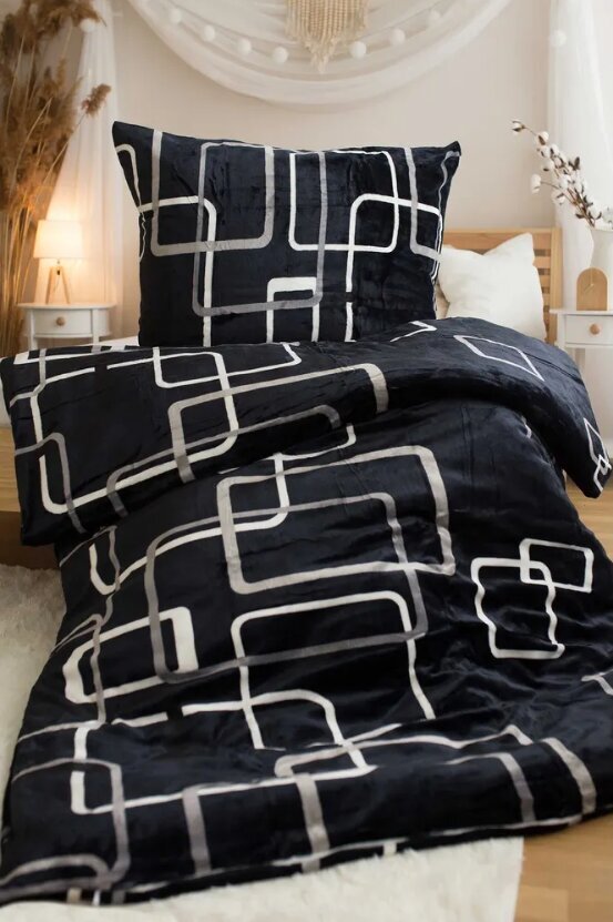 Voodipesukomplekt Jerry Fabrics Black and White Checks, 140x200, 2-osaline цена и информация | Voodipesukomplektid | hansapost.ee