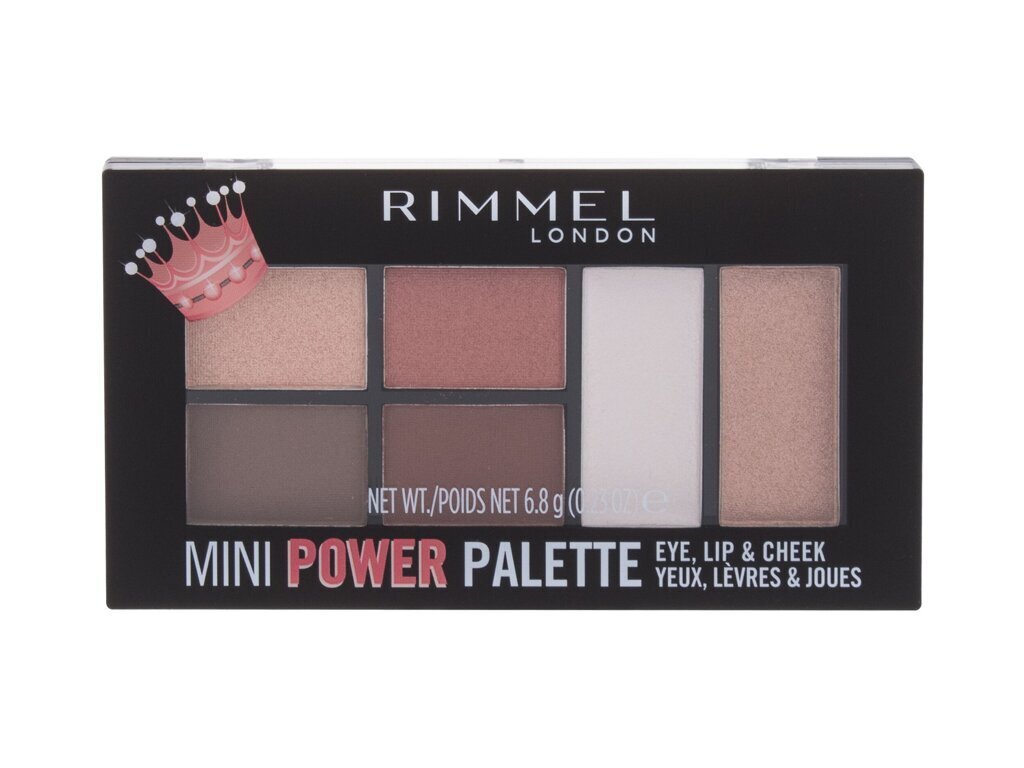 Lauvärvi palett Rimmel London Mini Power Palette 003 Queen, 6.8g цена и информация | Lauvärvid, ripsmetušid ja silmapliiatsid | hansapost.ee