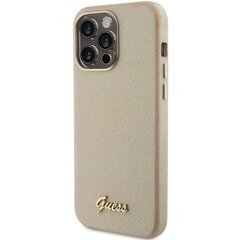 Guess GUHCP15LPGMCSD iPhone 15 Pro 6.1" złoty|light gold hardcase Glitter Glossy Script цена и информация | Чехлы для телефонов | hansapost.ee
