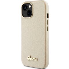 Guess GUHCP15SPGMCSD iPhone 15 6.1" złoty|light gold hardcase Glitter Glossy Script цена и информация | Чехлы для телефонов | hansapost.ee